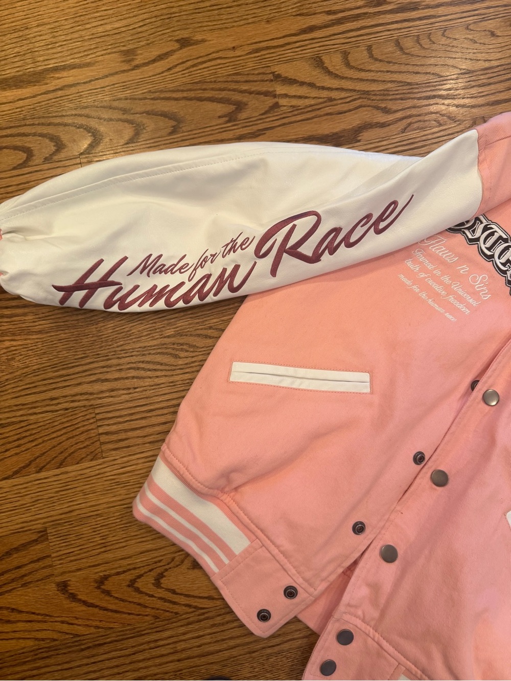 Loiter Varsity Letterman Pink Jacket - Picture 7 of 10